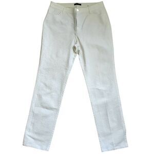Lafayette 148 Pants Womens‎ 14 Straight Leg Textured Stretch White